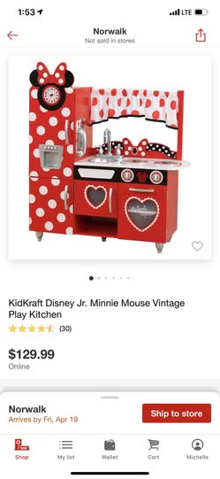 KidKraft Disney Jr Minnie Mouse Vintage Play Kitchen for Sale in