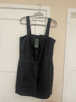 Wild Fable Black Faux Leather Mini Dress