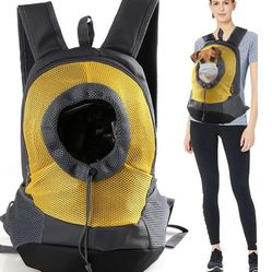 Pet Backpack Carrier Adjustable Padded Shoulder Straps Mesh Breathable Hands Free Travel Bag
