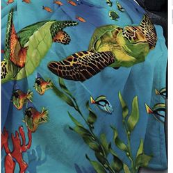 80x60 Soft Sea Ocean Turtle 🐢  Blanket 