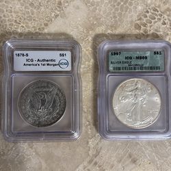 Morgan and ASE Certified Coins