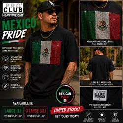 Rhinestone Mexico 🇲🇽 Pro Club T Shirt ✨
