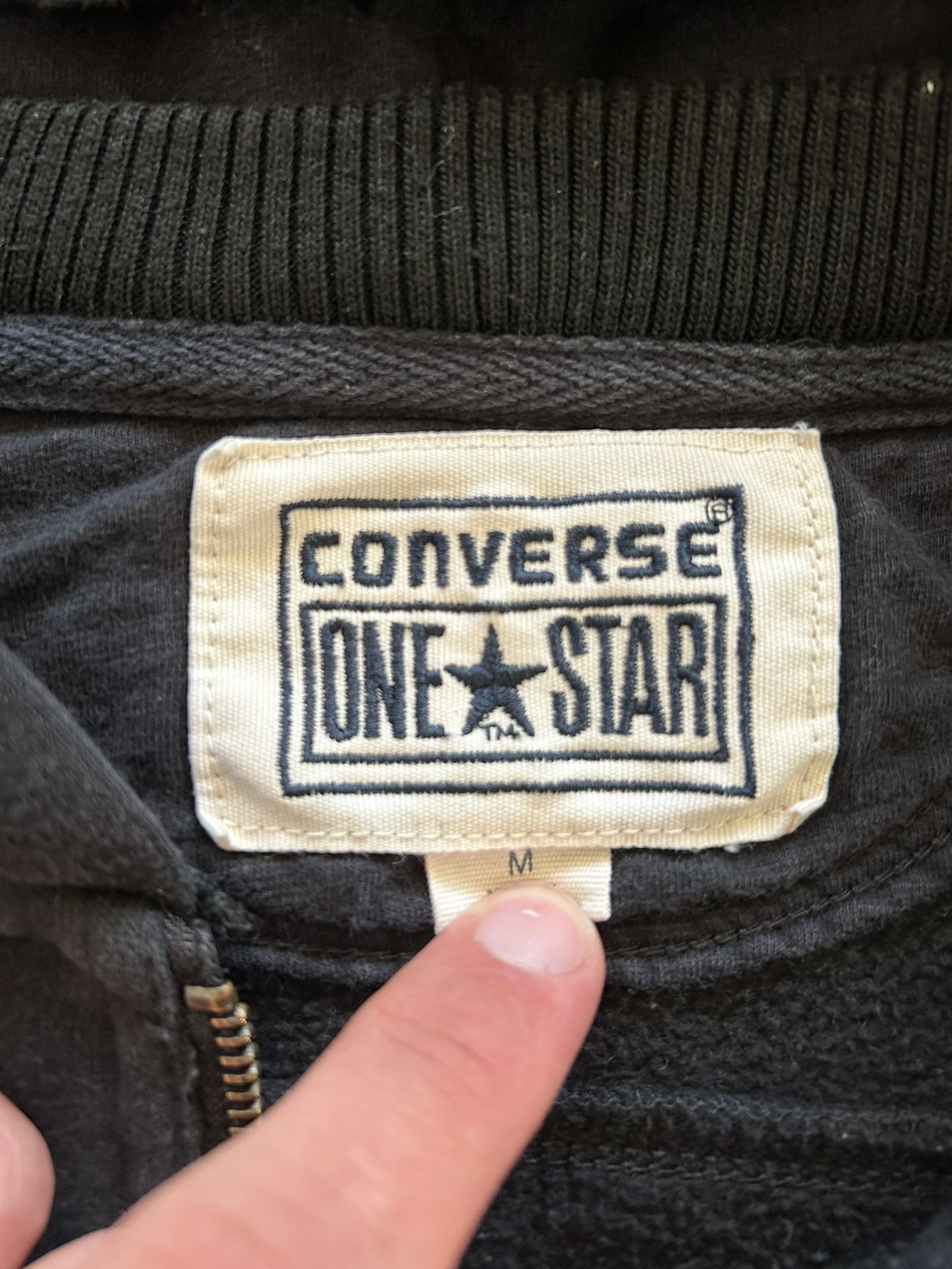 Converse Black Zipper Hoodie Size M