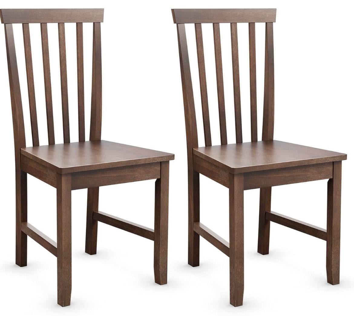 Farmhouse Wood Dining Chair Set of 2 For Sale $61.00 50%+ OFF Retail $122.99 NEW IN BOX