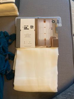 Sheer white chiffon curtain panel 84 inches