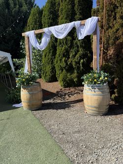 Elegant Wine Barrel Backdrop