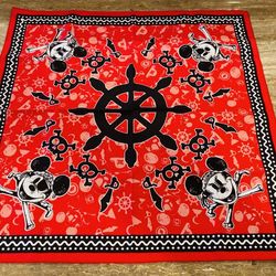 Walt Disney CRUISE LINE PIRATE NIGHT Red Scarf Mickey Pirate Bandana