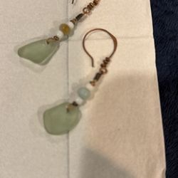 Light Green Sea Glass earrings