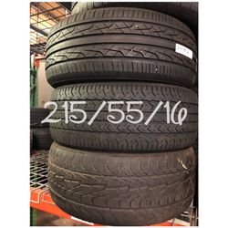 Used tires for sale 215/5516 $40 each free installation and balancing