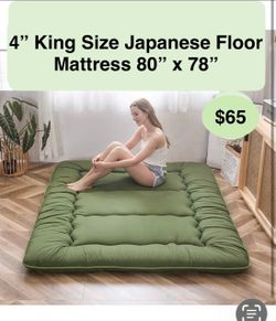 4” King Size Japanese Floor Mattress Futon Mattress, 4" Thicken Tatami Mat Sleeping Pad Foldable Roll Up Mat Boys Girls Dormitory Pad Kids Floor Loung