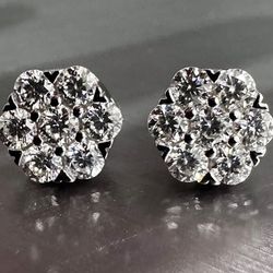 Moissanite 1.4 CT Honeycomb Earrings (New)