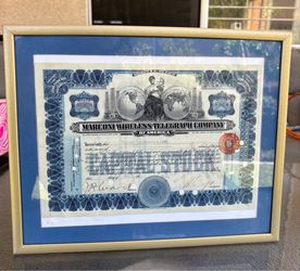 Marconi Wireless Telegraph Co stock Certificate