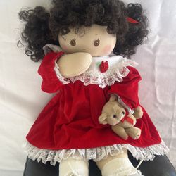 Vintage Jan Shackelford Signed 24Inch Soft Sculpt Doll “Lindsey” Christmas 1991 LTD #106 Of 500