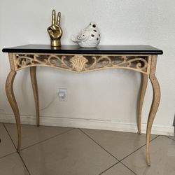 2 Piece : One Entry Table 43” Long 13” Wide And 28” High And One Side Table 22” X22” And 22” High Both In Good Condition 