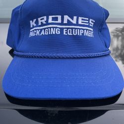Vintage KRONES Packaging Equipment Hat Cap Snap Back Blue Yupoong Rope Trucker