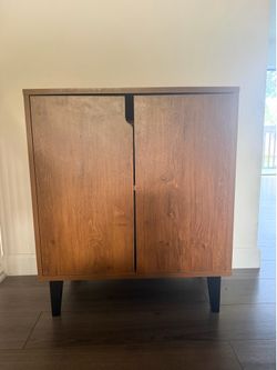 Mid-Century Style Storage Cabinet – Wood Console