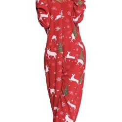 Brand new Women's & Men's Hooded Fleece Christmas jumpsuit sleepwear One-Piece Pajamas XXL