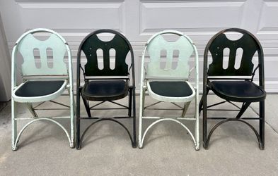 Vintage Set Of Four Folding Komfort Rastetter And Sons(?) Chairs. Shabby sheik, Farmhouse Style