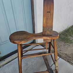 Antique Primitive Horse Harness Saddle Maker Bench Stiching Pony