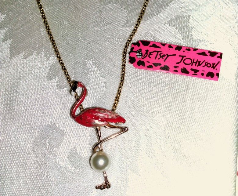 Designer Betsey Johnson "Flamingo" Necklace