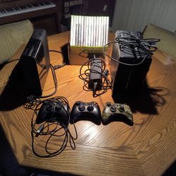 3 Xbox 360 With Controllers and games 