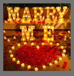 Marry Me Light Up Letters Proposal.