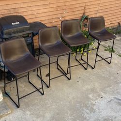 4 Brown High Chairs