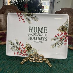 Home For The Holidays Ceramic Christmas Platter