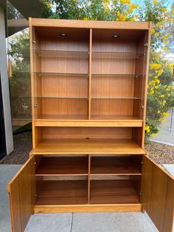 VintageDanish Teak 2 piece cabinet hutch ( $10 delivery )