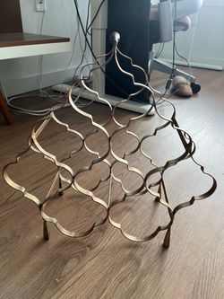 Gold Metal Moroccan Wine Rack