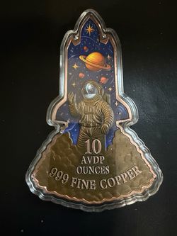 10 oz 999 Fine Copper Astronaut Space Bar