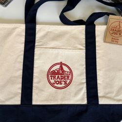 Trader Joe’s Large Tote Bag Navy Blue