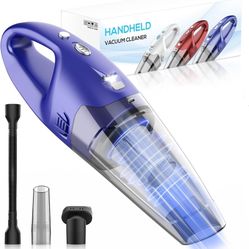 Handheld Vacuum Cordless Rechargeable – 6000Pa Mini Hand Held Vacuum, LED Light, 20–25 Mins Runtime, USB Charging, 500ML Cup – Lightweight Small Vacuu