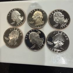 Lot Of 6 Gem Proof Washington Quarters From Various Years All Are Mint 248