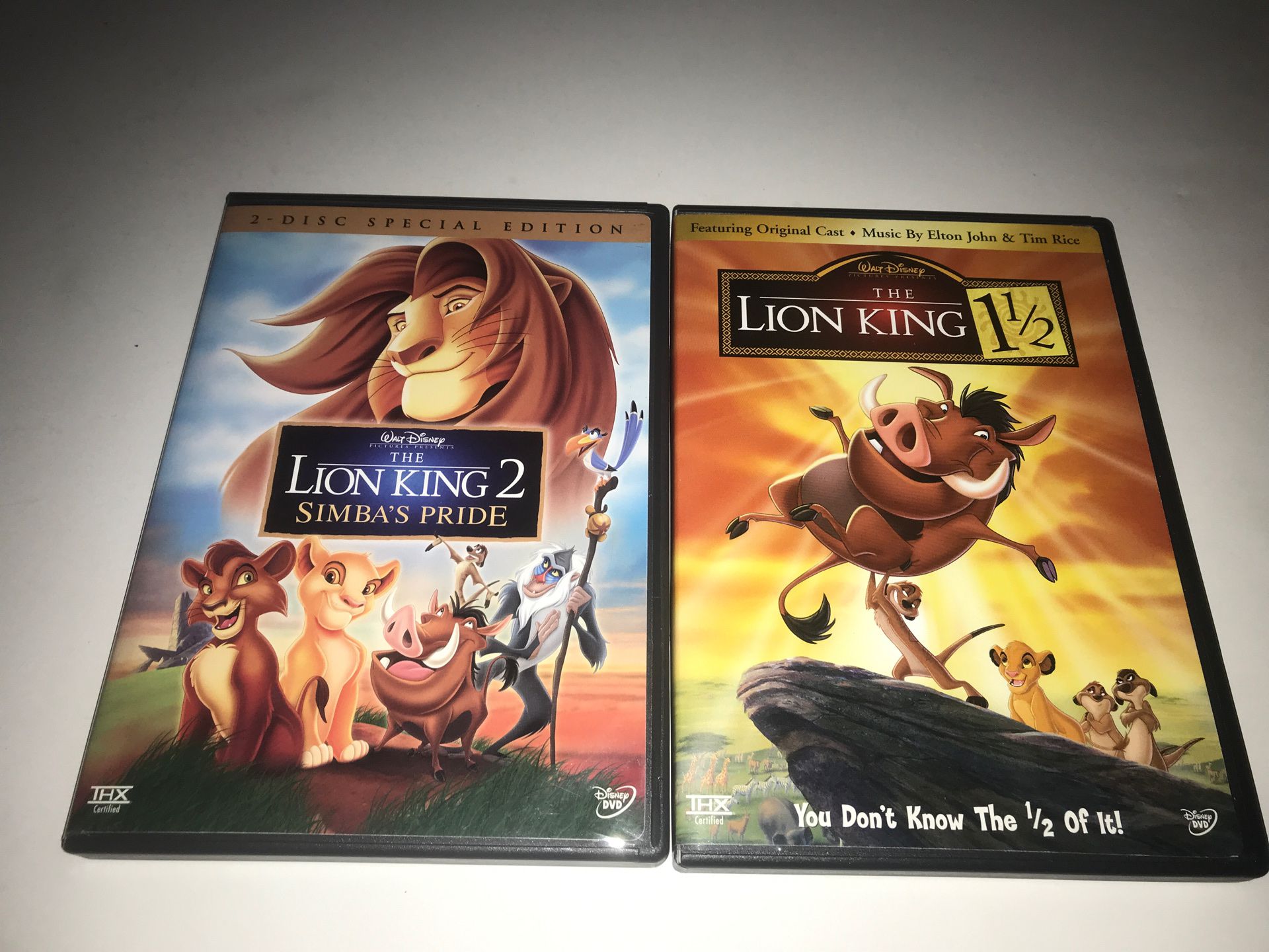 The Lion King 2& 1&1/2 DVDs