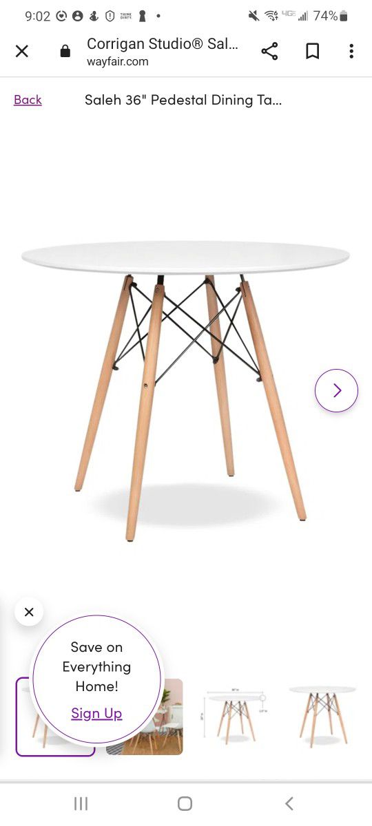 White Round Dining Table