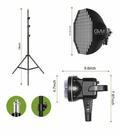 GVM 80W LED Photo Studio Light + 23.6” Softbox & Stand