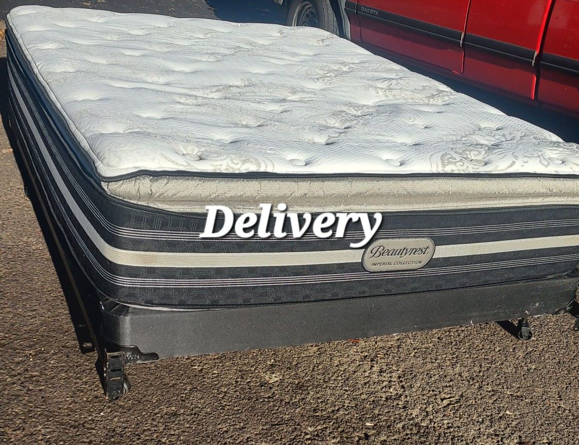 Queen Memory Foam Hybrid Mattress And Box Springs With Metal Frame