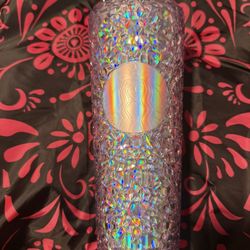 Starbucks 24oz Silver Iridescent Diamond Tumbler 