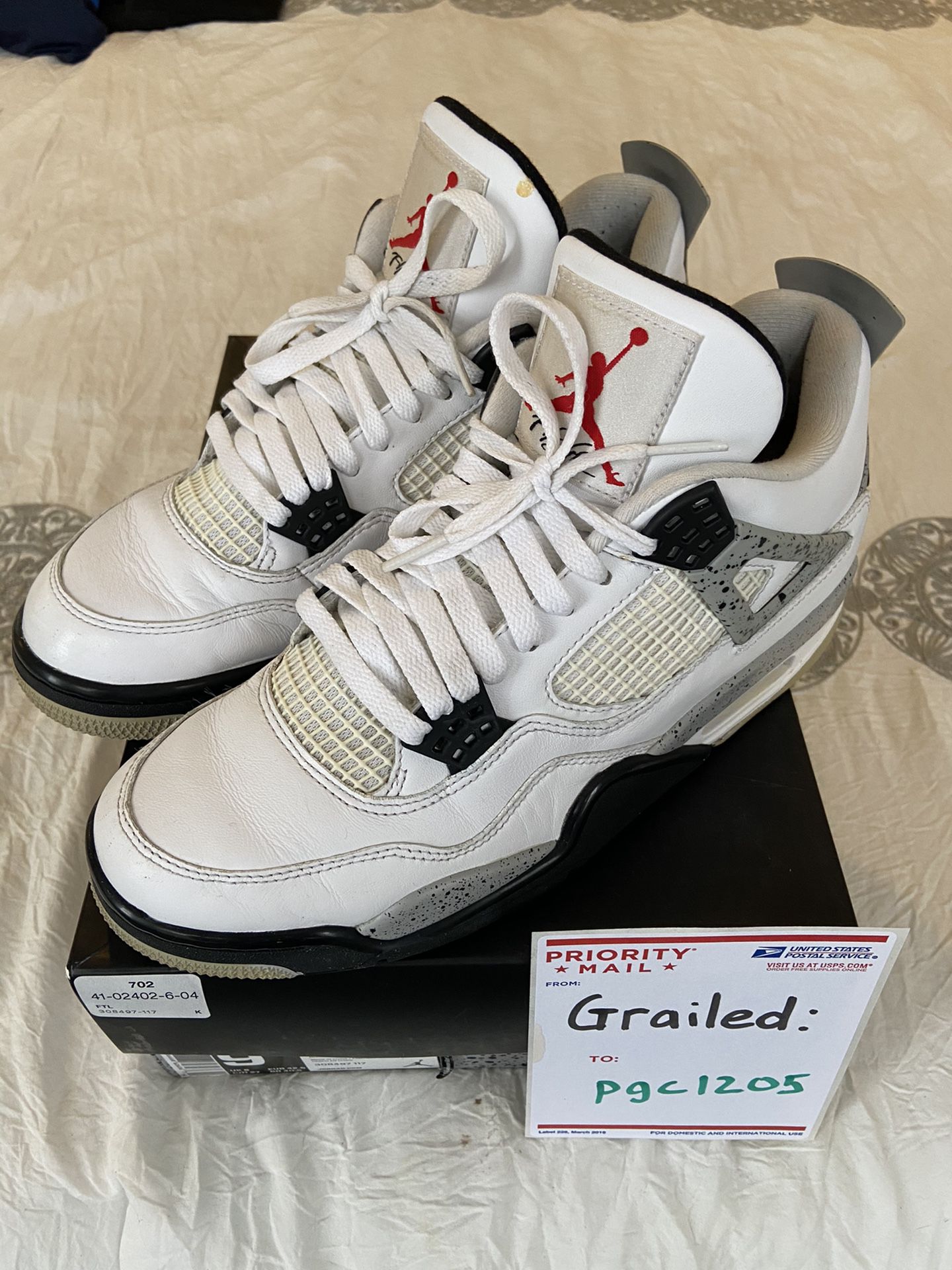 2016 Jordan 4 White Cement (Size 9)
