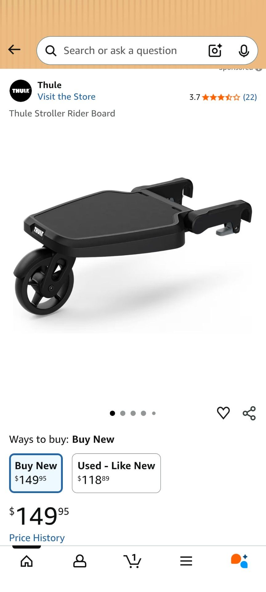 Thule Rider Board For Stroller And Attachment Bar