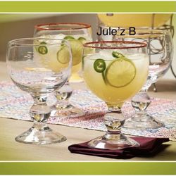 Princess House.  Set De 4 Copas Campechanas Nuevas En Su Caja 