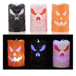 Halloween led candles spooky decor pack of 3
