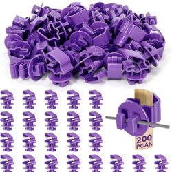 Geiserailie 200 Pcs Purple T Post Insulators Electric Fence Posts Electric Fence