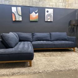Macy's Jolene Navy Sectional Sofa with Chaise - Delivery Available!