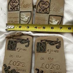(Set of 4)Small cute wall plaques, religious, little token of thanks