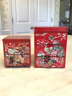 Japanese Lacqureware Jewelry Box Set