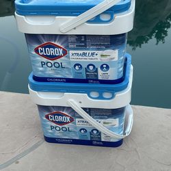 ( Qty 2 ) 25 Pound Bucket 50 pound Clorox Xtra BLUE Chlorine 3 inch Tablets New Sealed