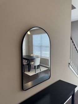 Arched Wall Mirror with Black Frame