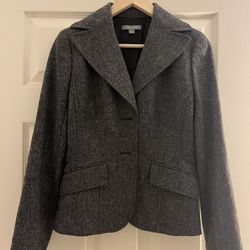 Ann Taylor Size 2 Blazer 98% Virgin Wool Grey Color